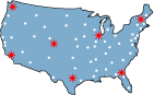 Map of Locations in USA